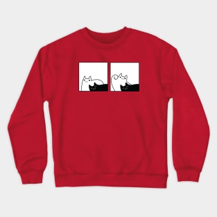 Cats Fighting Minimalistic Funny Crewneck Sweatshirt